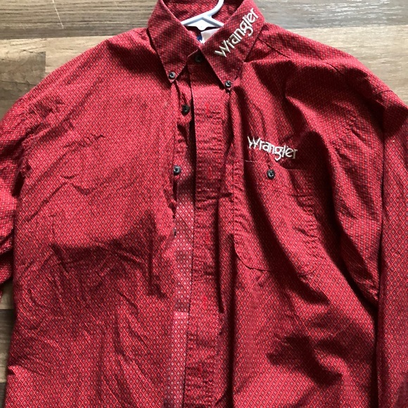Wrangler Cowboy Shirt Red Medium - Picture 3 of 4
